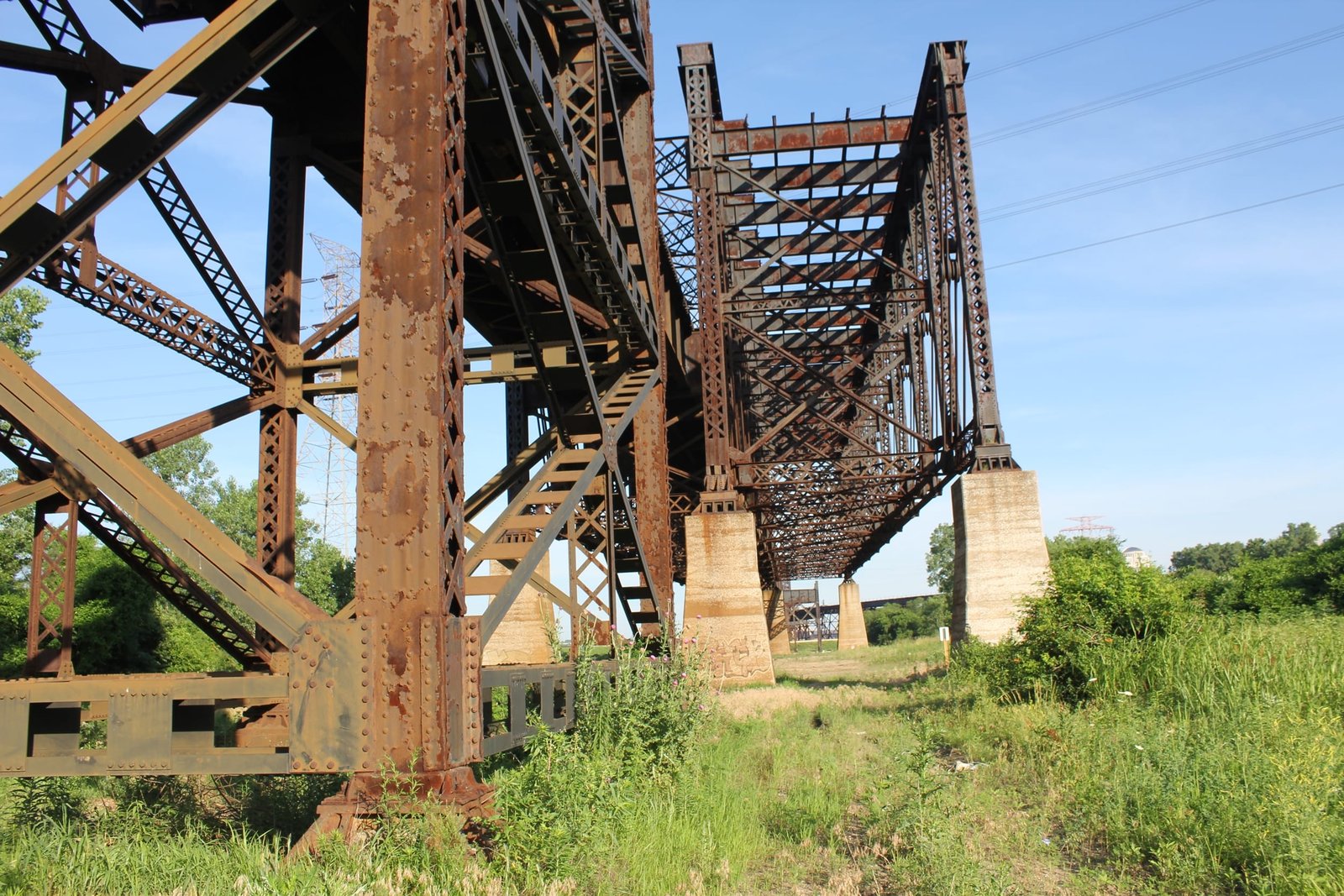 Looking west near 296-foot span